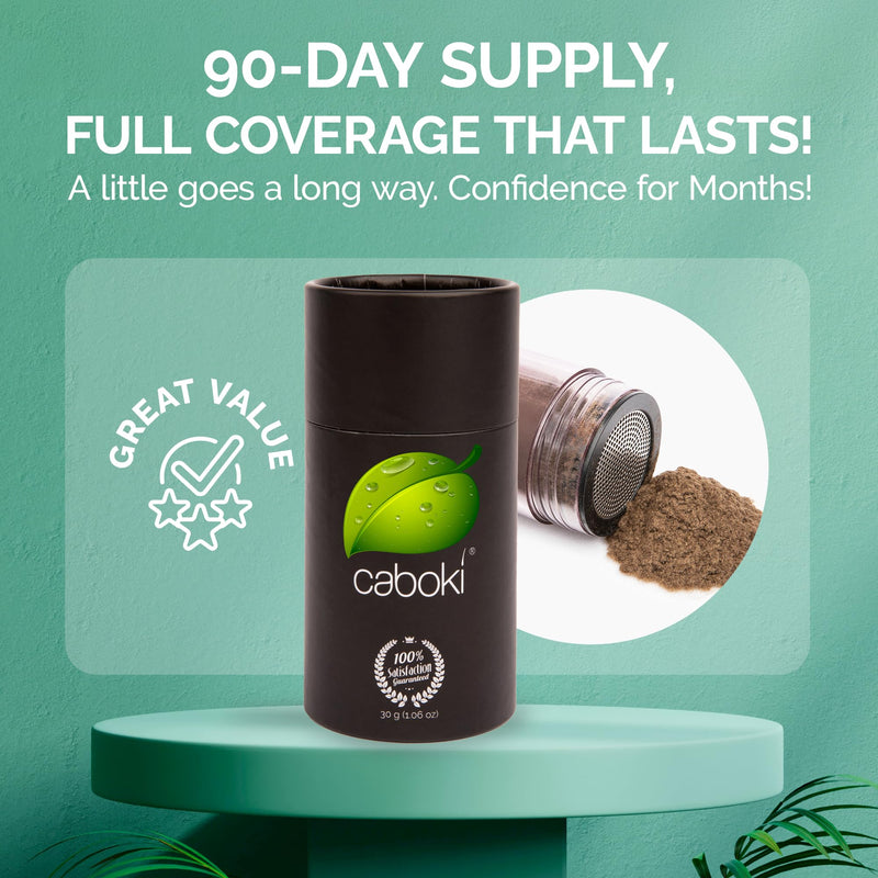 Caboki Hair Fibers for Thinning Hair – Plant-Based Powder - 30g Medium Brown