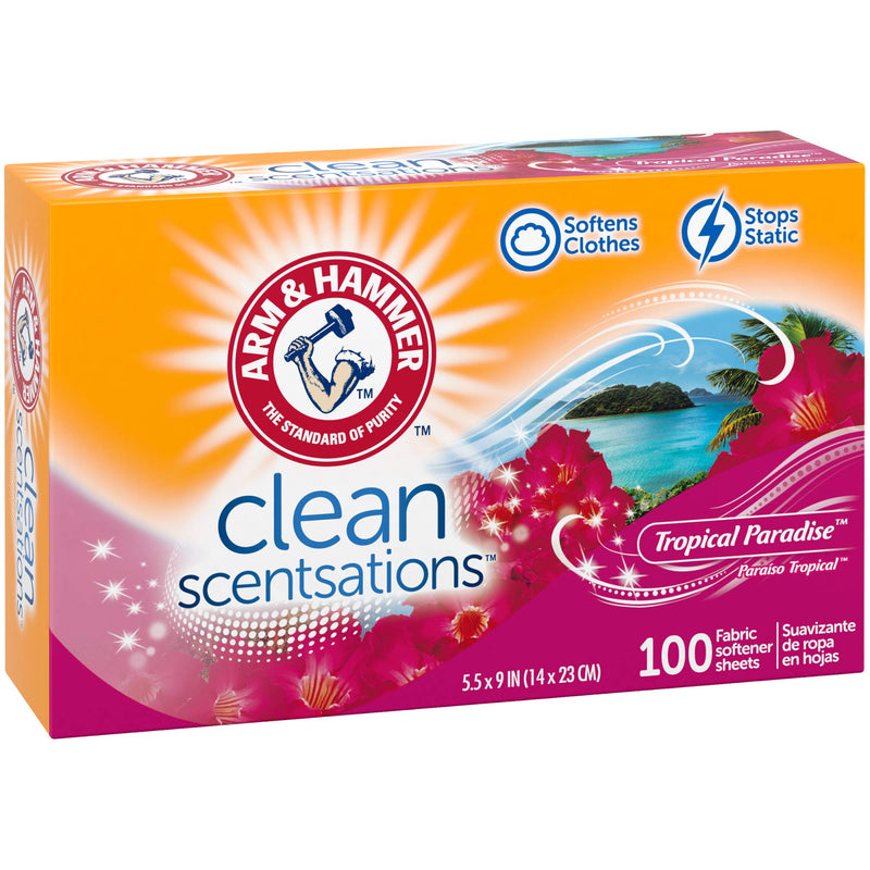 [Australia] - ARM & HAMMER Fabric Softener Sheets, Tropical Paradise, 100 ct 