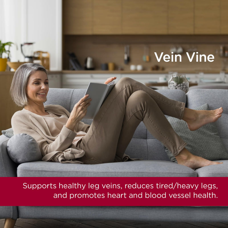 Healthspan Vein Vine Leg Vein Support 360mg (180 Tablets) | for Tired & Heavy Legs | Maintains Healthy Leg-Vein Functions | Red Vine Leaf Extract | Added Vitamins B1 & C | Vegan 90 count (Pack of 2)