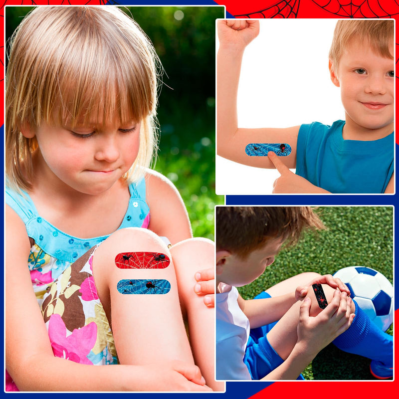 [Australia] - 200 Pcs Spider Bandage, Waterproof Breathable Spider Theme Adhesive Bandages for Kids Boys Adults Family Protection Care Cuts Scrapes 
