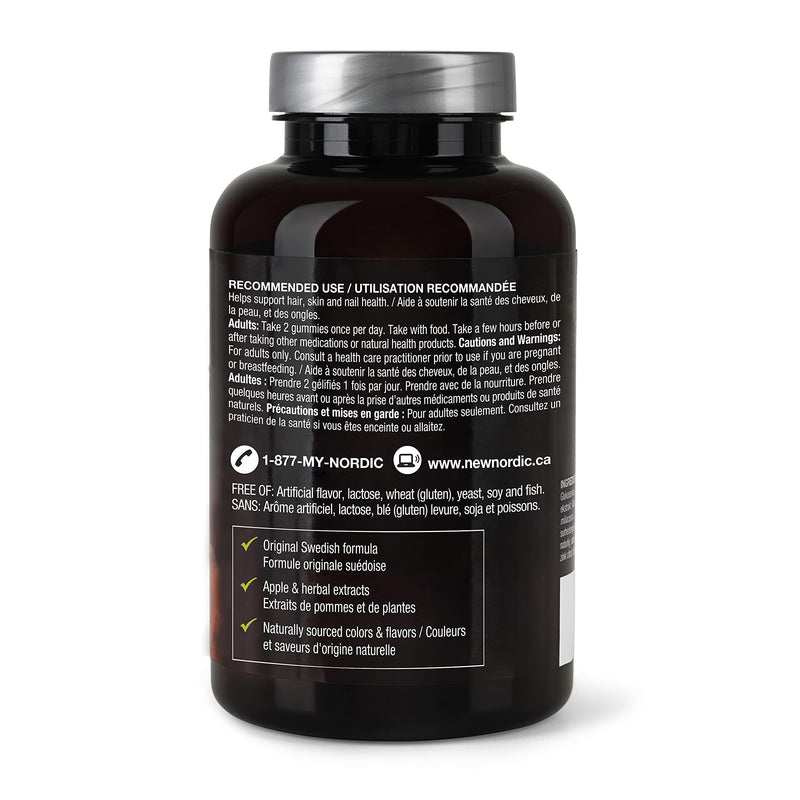 NEW NORDIC Hair Volume Daily Biotin Support Gummies 60-Day Supply - 1 Pk | Daily biotin gummies with biotin and apple extract in a delicious red apple flavor for everyday wellness routines 60 Count (Pack of 1)