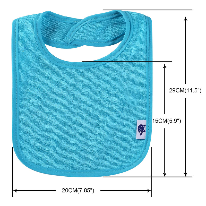 [Australia] - 12 Pack Terry Drool Cotton Bibs, Unisex Baby Bibs with Fiber Filling Waterproof for Feeding, Teething, Drooling Boy 