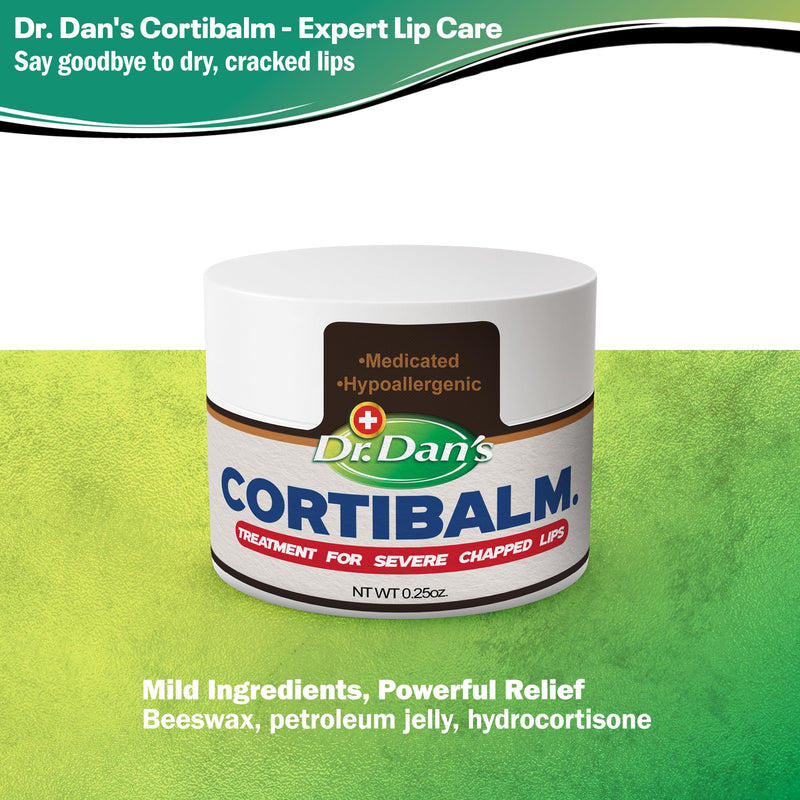 Dr. Dan's Cortibalm 1-Pack Healing Lip Balm Jar for Severely Chapped Lips | Healing Lip Balm Jar w/ 1% Hydrocortisone, Beeswax & Vitamin E Lip Repair, Chapped Dry Lips, Moisture & Hydrating Formula