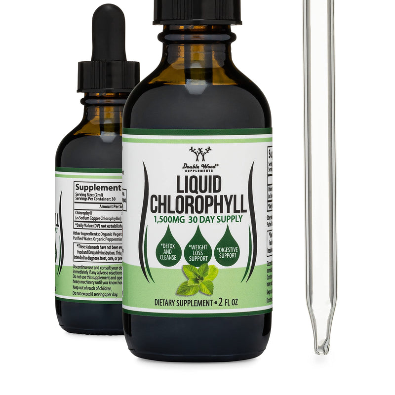 [Australia] - Chlorophyll Liquid Drops - Peppermint Flavored, Vegan Safe (Rich, Full Texture and Taste, Not Watered Down) for Skin Health, and Immune Function (Líquidas de Clorofila) by Double Wood 