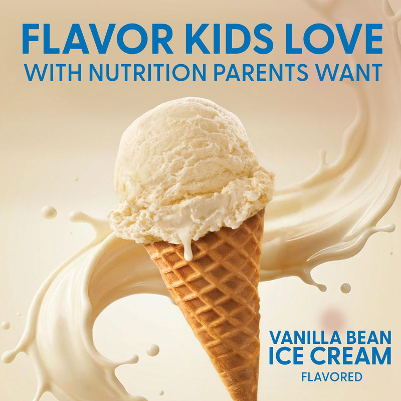 Orgain Kids 8g Grass-Fed Dairy Protein Powder, Vanilla Bean Ice Cream, 1lb | Powder shake mix, 4g fiber, 22 vitamins & minerals, gluten free, no soy, adds nutritents to snacks, for shakes & smoothies 15.9 Ounce (Pack of 1)