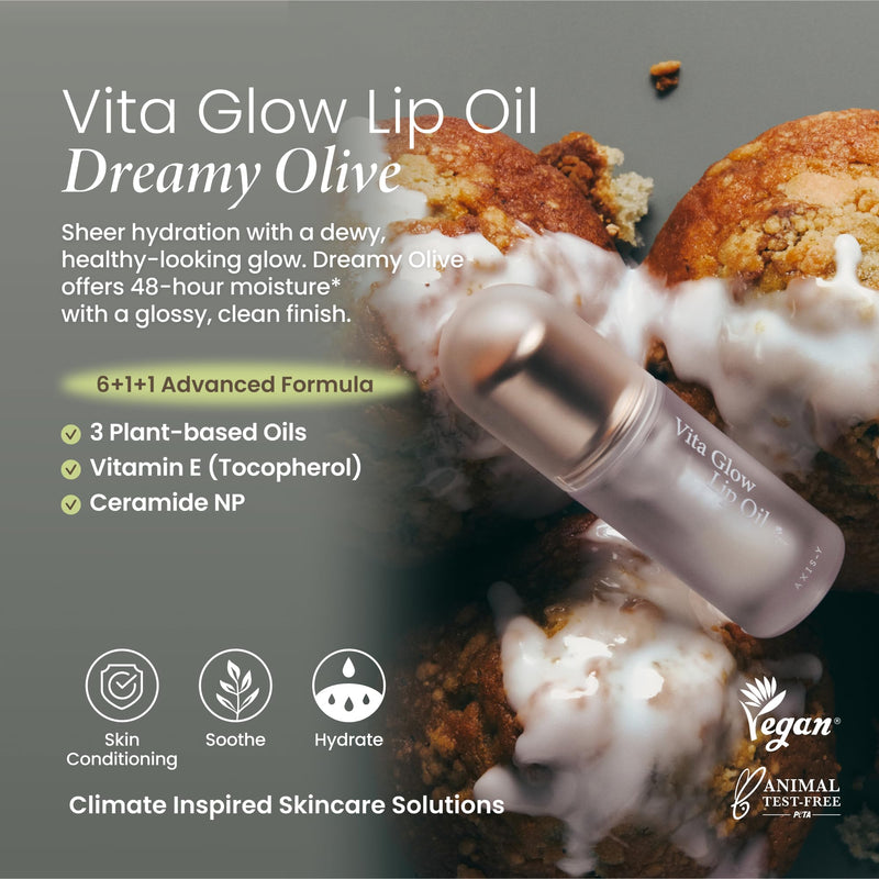 AXIS-Y Lip & Eye Set – Vegan Eye Serum & Vita Glow Lip Oil Dreamy Olive | Triple Hyaluronic Acid & Vitamin E for Lasting Hydration, Strengthen Skin Barrier, Moisture Lock & Glossy Lips with Eye Care
