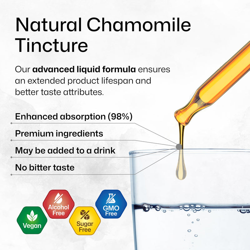 [Australia] - Chamomile Tincture - Organic Chamomile Extract - Contains Apigenin - Supplement for Sleep and Calmness Support - Alcohol and Sugar Free - Vegan Drops 4 Fl.Oz. 4 Fl Oz (Pack of 1) 
