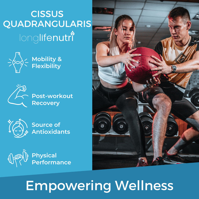 [Australia] - Cissus Quadrangularis 1200mg - 180 Vegetarian Capsules, Stem Extract for Joint Comfort, Bone Strength & Active Mobility, High Potency Formula, 3-Month Supply, GMP Certified, Made in USA 