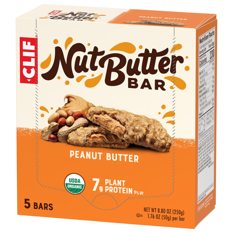 [Australia] - CLIF Nut Butter Bar - Peanut Butter - Filled Energy Bars - Non-GMO - USDA Organic - Plant-Based - Low Glycemic - 1.76 oz. (5 Pack) Peanut Butter, 5ct 5 Count (Pack of 1) 