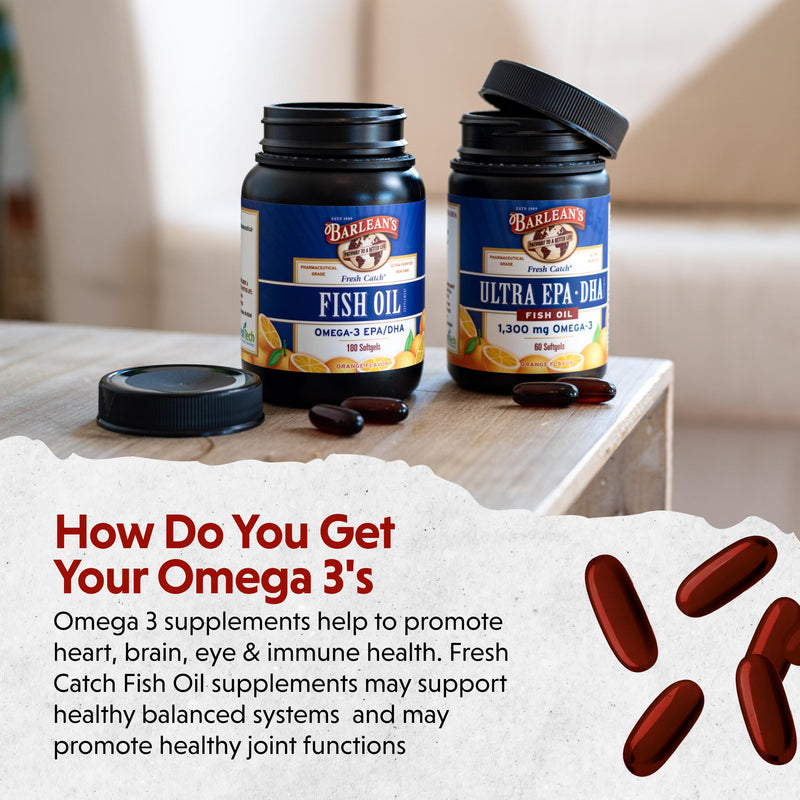 [Australia] - Barlean's Omega 3 Fish Oil Supplements, 600mg Fish Oil Pills with EPA & DHA, Softgels for Joint, Brain, & Heart Health, Orange Flavored, 250 Count Orange Flavor - 250 Softgels 