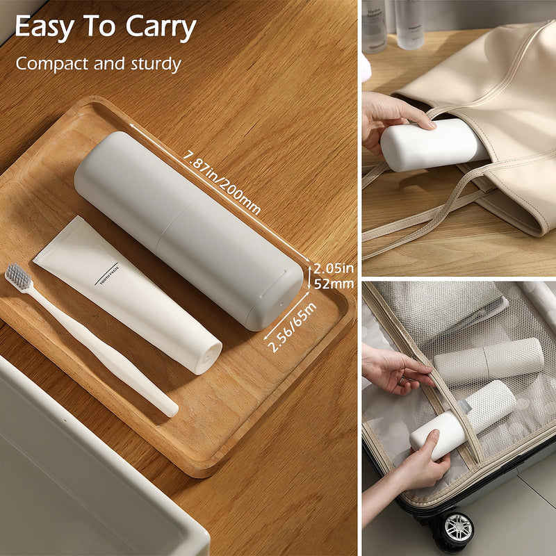 [Australia] - Toothbrush Travel Case，Portable Travel Toothbrush Holder，Toothbrush and Toothpaste Container for Traveling, Camping, Business Trip and School, Outdoor（1Pack） Grey 