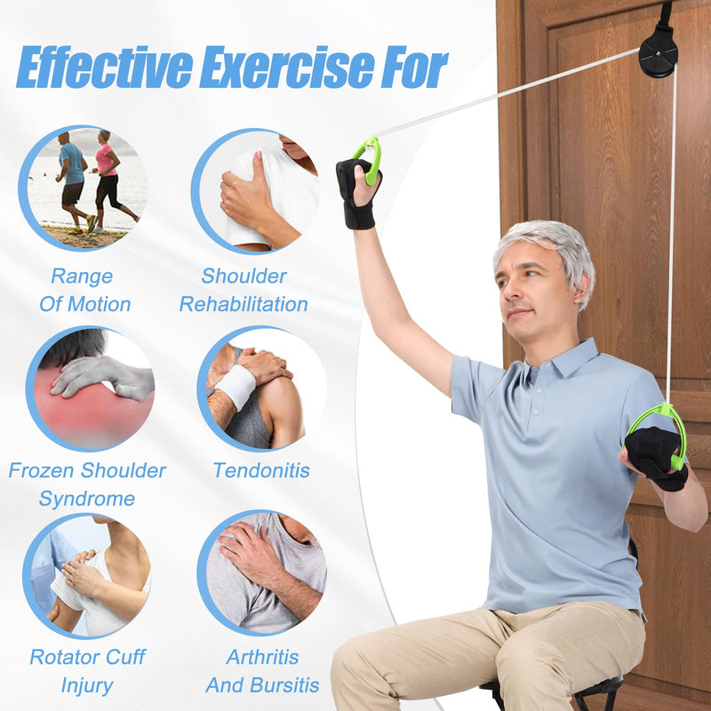 [Australia] - Shoulder Pulley for Physical Therapy, Pulleys for Shoulder Rehab Over The Door Physical Therapy System Arm Exercise for Arm Rehabilitation, Frozen Shoulder,Rotator Cuff Surgery 