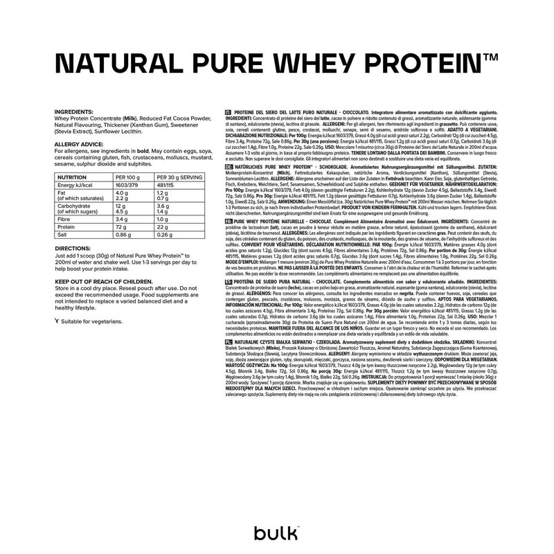 Bulk Natural Pure Whey Protein Concentrate, No Artificial Sweetners, Chocolate, 500 g, Packaging May Vary 16 Servings (Pack of 1)