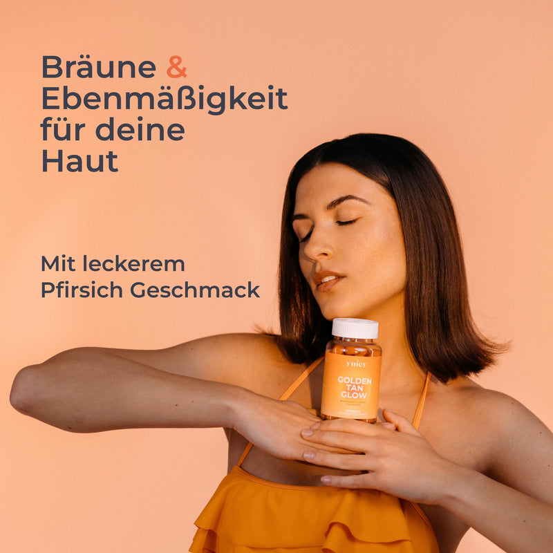 [Australia] - yuicy Golden Tan Glow Beta-Carotene Gummy Bears. High-dose skin vitamins for a long-lasting tan and healthy skin. With lutein, zeaxanthin & 5 other essentials. Vegan, made in Germany. 180pcs 