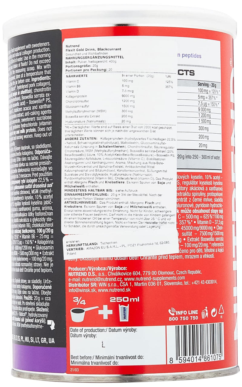 [Australia] - NUTREND ND Flexit GOLD Czarna Porzeczka, 400 g 