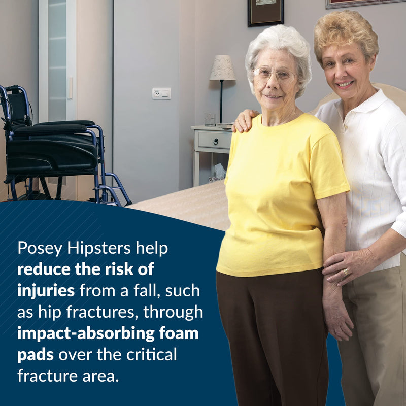 TIDI Posey Hipsters, Unisex, Medium – Qty: 1 – Washable, Comfortable, Low-Profile Hip Protection Pads – Hip Protectors for Elderly Care, Seniors & Home Care (6016M) Hipsters Standard Brief
