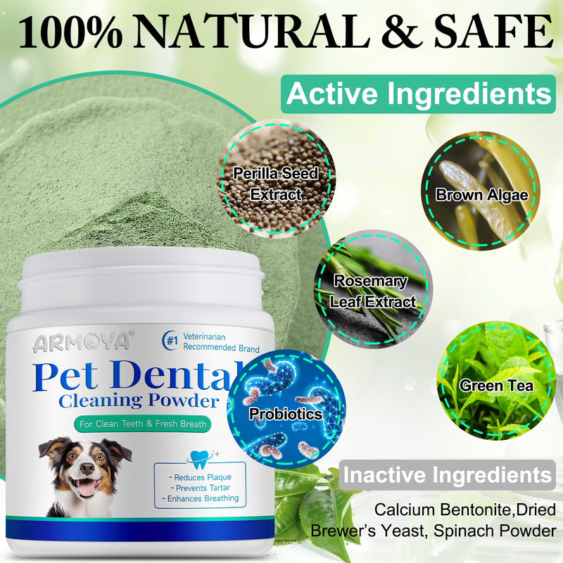 Dog Dental Powder - Teeth Cleaning Powder for Dogs - Dental Powder for Dogs - Dog Dental Care - Plaque & Bad Breath Off Powder Dog - Dental Care Supplies for Small - Medium - Large Dogs - PawsPlanet Australia