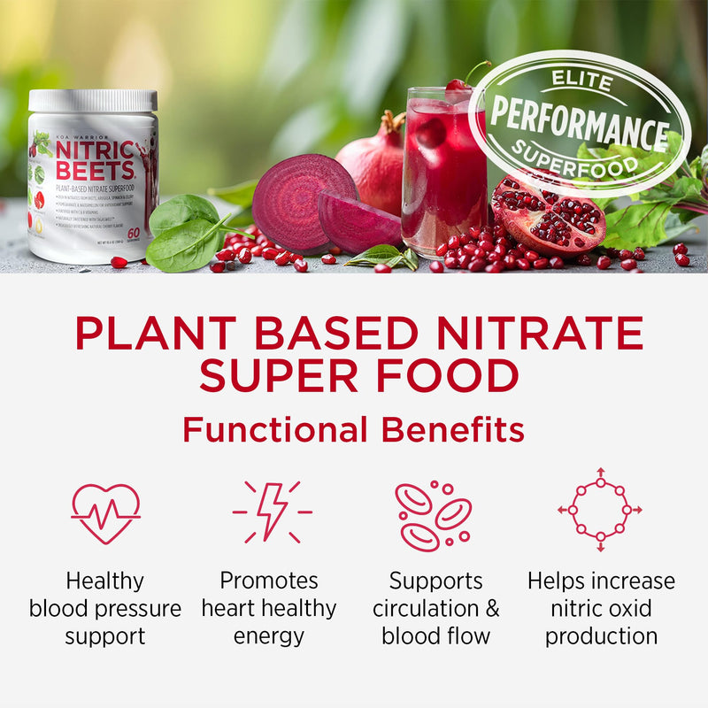 Beet Root Powder Drink Mix with Spinach, Arugula, Celery, Watermelon Juice, Pomegranate Juice, Vitamin C, Vitamin B Complex - Nitric Oxide Supplements for Men and Women, 60 Servings (Powder)