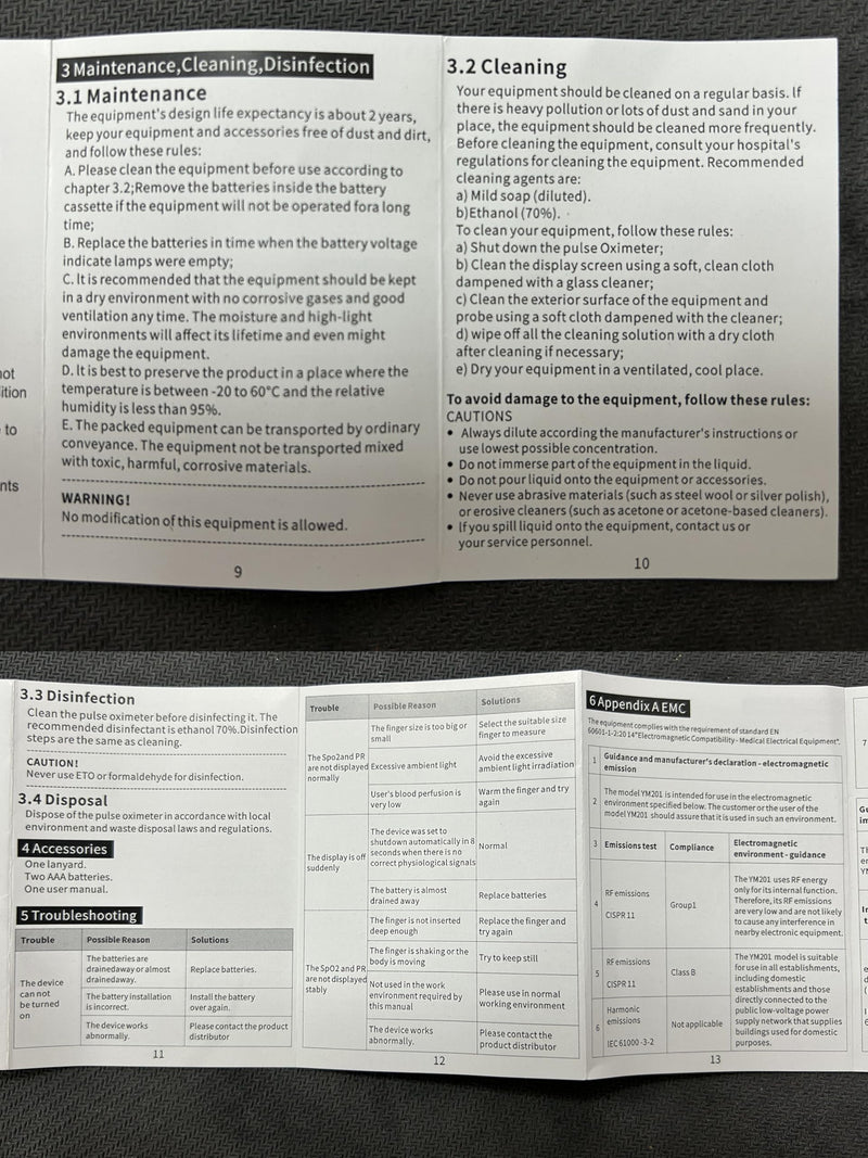 ESPOO Pulse Oximeter Fingertip, Blood Oxygen Saturation Monitor with 20 Memories, Brightness&Alarm Adjustable Black