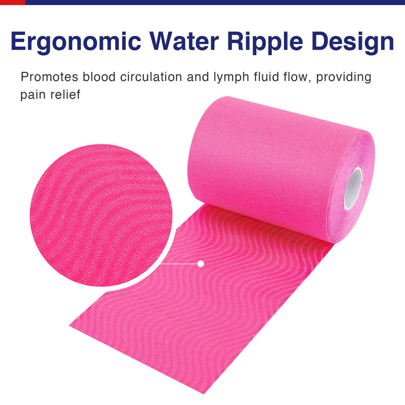 GALLOP Kinesiology Tape 4-Inch Wide – 2 Rolls (16.4ft Each) + Scissors – Waterproof, Latex-Free Athletic Muscle Support Tape for Workout & Sports Pink（2 Roll + Bandage Scissors）