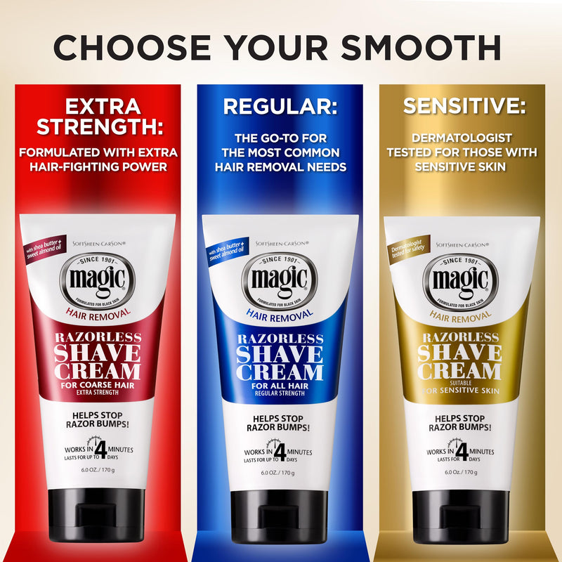 [Australia] - SoftSheen-Carson Magic Razorless Shaving Cream, Depilatory Hair Removal Cream for Body Hair, Regular Strength, Works in 4 Minutes, 2 Count 6 Ounce (Pack of 2) 