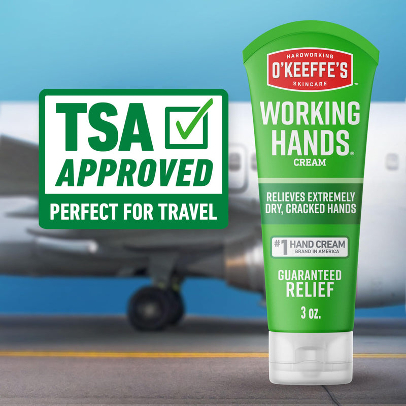 O'Keeffe's Working Hands Hand Cream for Extreme Dryness - 3 oz Tube (2 Pack) - Repairing Skincare for Cracked, Dry Hands 3 Ounce( Pack of 2 )