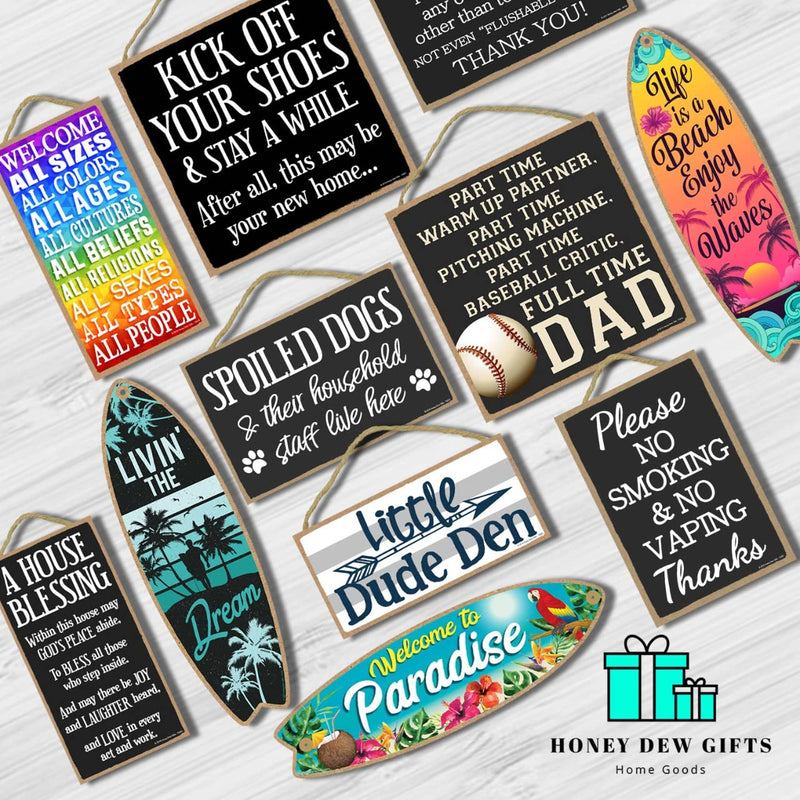[Australia] - Honey Dew Gifts Door Signs, Shhh Baby is Sleeping Please Leave Packages at The Door 5 inch by 10 inch Hanging Baby Sleeping Sign for Front Door, 75526 
