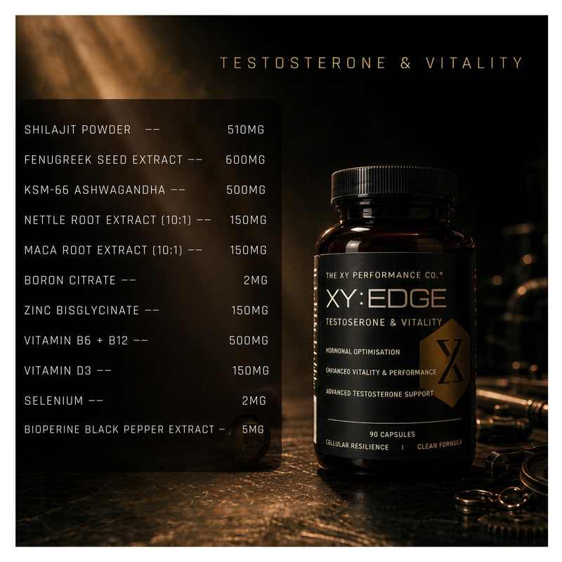 XY Edge | Testosterone Support Supplement for Men | Clinically Engineered Hormonal Balance & Vitality System | 90 Capsules