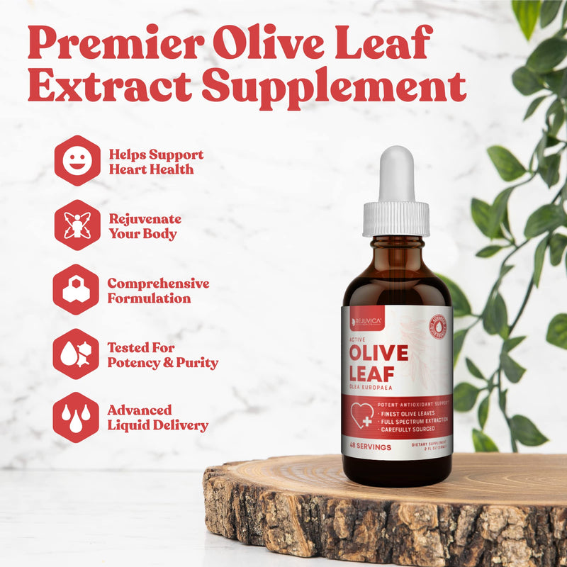 [Australia] - Rejuvica Health Active Olive Leaf - Advanced Olive Leaf Extract - Naturally Occurring Oleuropein - Liquid Delivery for Better Absorption - Immune & Heart Support 