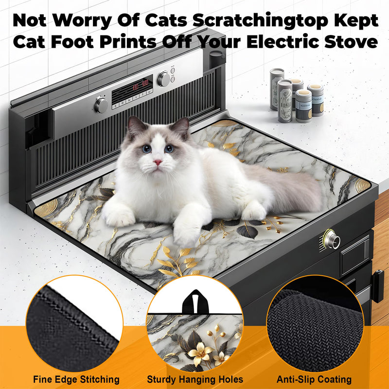 [Australia] - Heat-Resistant Glass Stove Top Cover with Anti-Slip Rubber Coating ‚Äì 28.5x20.5 Inch Electric Stove Protector, Scratch-Resistant, Expands Counter Space, Stylish Kitchen Decor Rose 