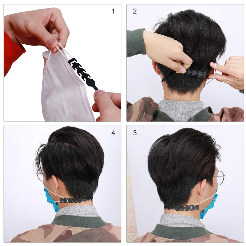 [Australia] - MIAODAM Adjustable Mask Extender Strap, Mask Ear Saver, Mask Holder, Mask Straps, Masks Extension Masks Buckle Ear Protectors (5PCS, Black) 5 