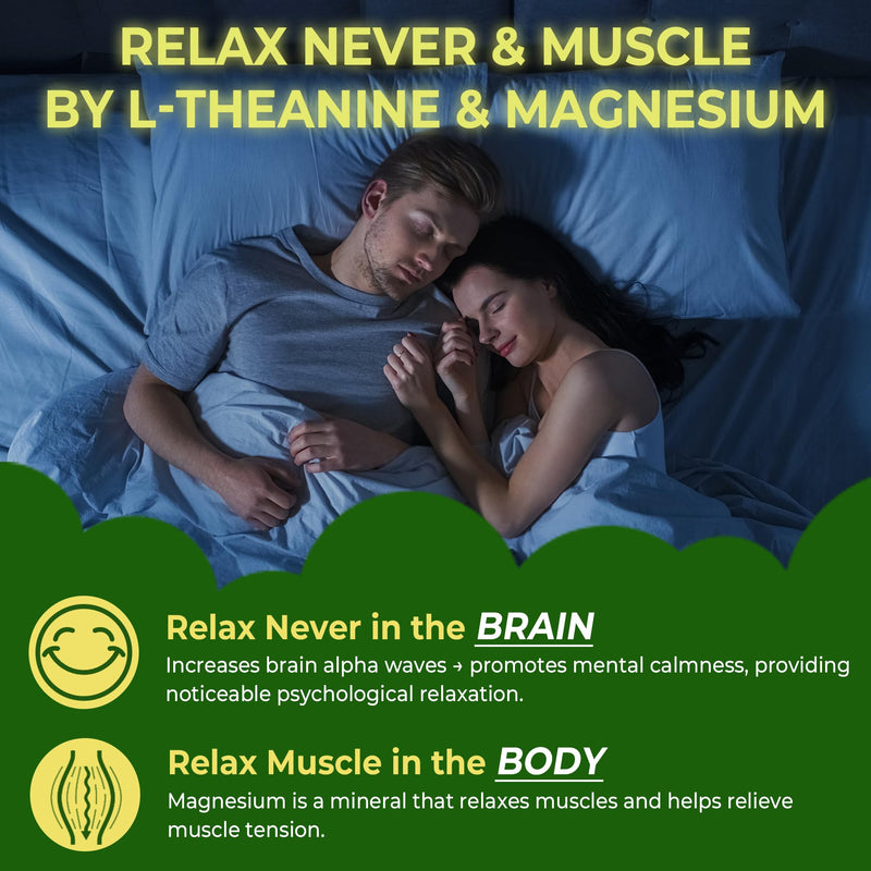 Liposomal L-Theanine 200mg Magnesium Glycinate 400mg Gummies with GABA, 5HTP, Apigenin, Vitamin B6 & D3, Ashwagandha, Lemon Balm Leaf, Melatonin Free Sleep Chewable for Relax Mood & Muscle, 1 Pack Pack of 1