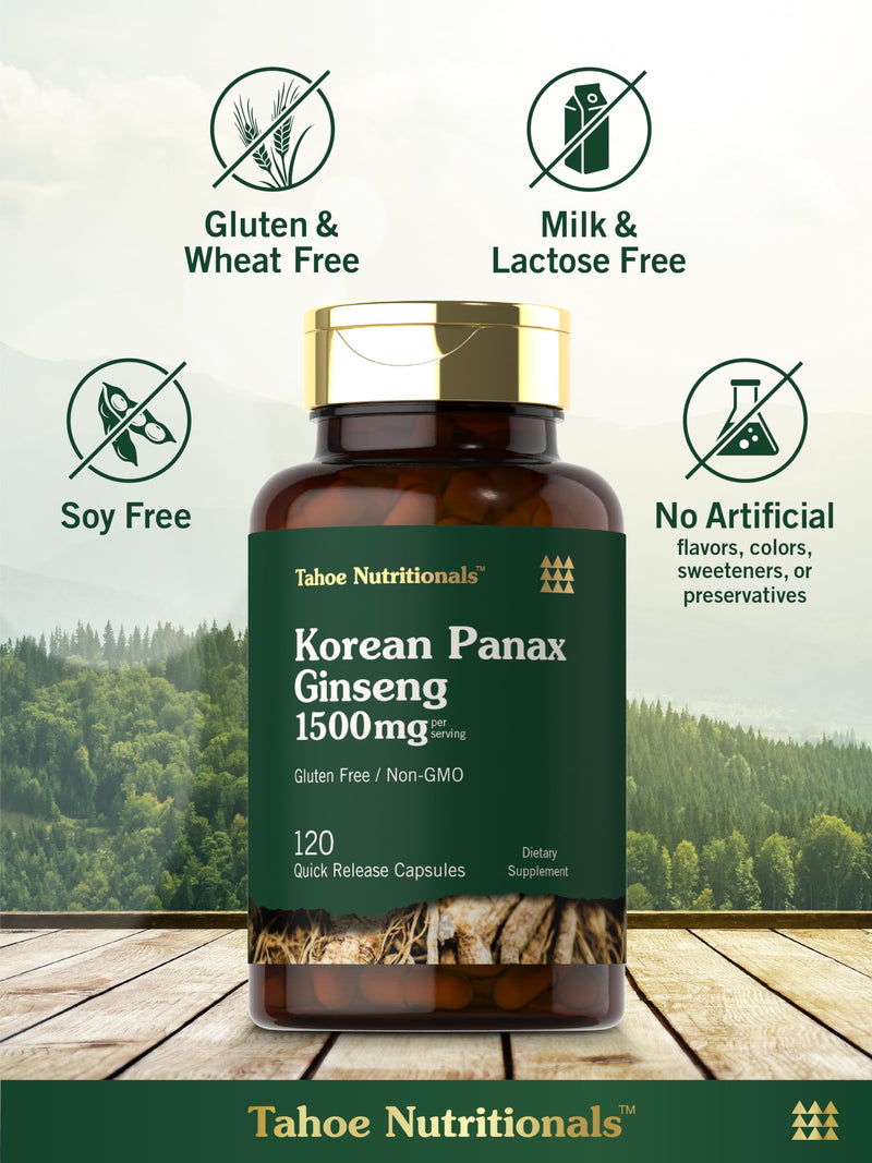 [Australia] - Carlyle Korean Panax Ginseng | 1500mg | 120 Capsules | Non-GMO and Gluten Free Supplement | Tahoe Nutritionals 