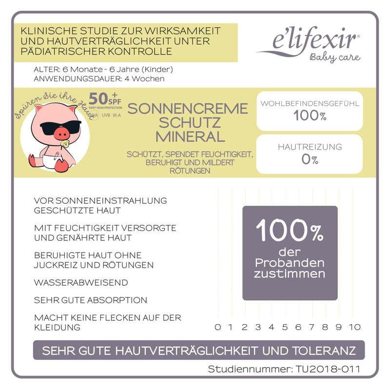 [Australia] - Elifexir Baby Care - Mineral Sunscreen | Children, babies | Sun protection UVA/UVB/IR-A SPF 50+ | 100% mineral filters | 99% natural ingredients | Waterproof | For face + body | 100ml 