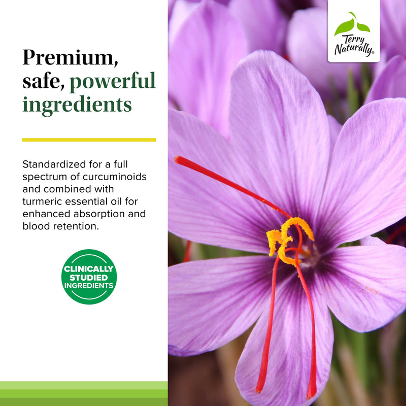 [Australia] - Terry Naturally Saffron Lift + Curcumin - Herbal Supplement with Curcumin - Non-GMO Saffron & Brain Curcumin Capsules - Concentration & Relaxation Support Supplement - 60 Capsules 