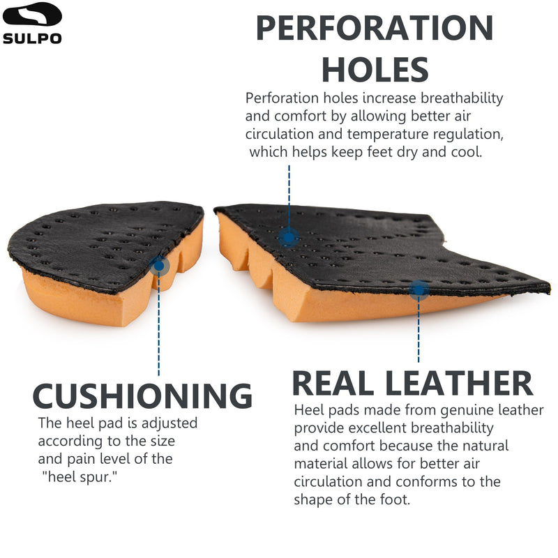 [Australia] - SULPO Heel Spur Insoles - Heel Pad Shoes with 3 Hardness Levels to Relieve Heel Pain and Plantar Fasciitis, Heel Cushion for Comfort and Support Black Size 35-41 Hard 35 - 41 Hard Black 