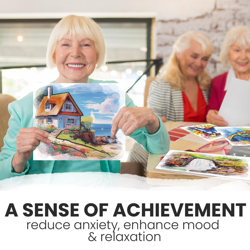 [Australia] - QUOKKA 10PACK Water Painting Dementia Activities for Seniors - Tropics Vacation Memories - Alzheimers Products for Elderly - Activities for People with Dementia - Crafts for Seniors Tropics Set 