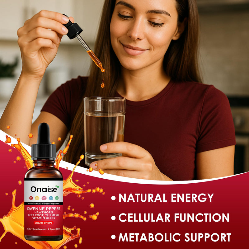 [Australia] - Cayenne Pepper Drops,2 Pack Cayenne Supplement with Hawthorn Berry, Vitamin D3 K2 Beet Root Powder, Ceylon Cinnamon, Turmeric Curcumin, Organic Panax Ginseng, Berberine Extract 