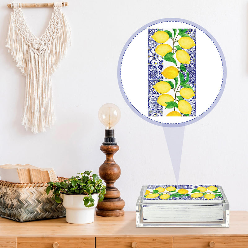 [Australia] - Tinlade 100 Pcs Disposable Hand Towels for Bathroom Guest Towels Disposable Bathroom Hand Towels Guest Towels Decorative Bathroom Napkins for Party Dinners Wedding (Lemon) Lemons 