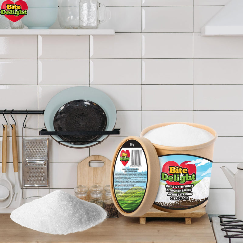 [Australia] - Bite & Delight Citric Acid Powder - Food Grade - for Kitchen and Household - Limescale Remover and Cleaning Agents, Cleaning Agents - for Lemonades, Fruit Juices - Baking, Cooking - 750 ml 600 g (Pack of 1) 