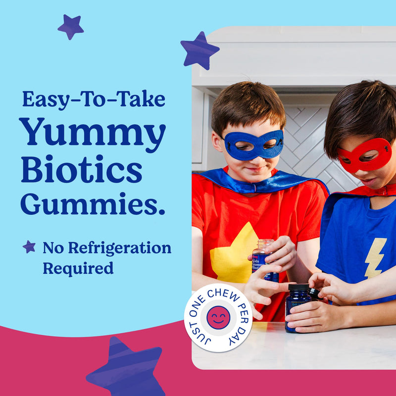 Lovebug Kids Probiotic Tummy Gummies - 2.5 Billion CFU with Bacillus subtilis DE111® - USDA Organic Probiotics for Gut Health - For Children & Toddlers (Age 4+) - 30 Strawberry Flavoured Vegan Gummies