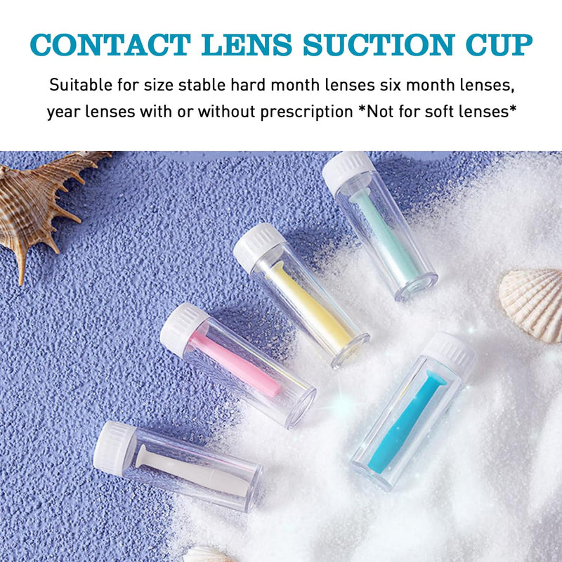 [Australia] - Set of 5 Contact Lens Suckers, Suckers for Hard Lenses, Contact Lenses - Accessories Set of 5 Suction Cups for Contact Lenses, Contact Lens Suckers, Contact Lens Remover Soft Lenses (Multi-Colour) 