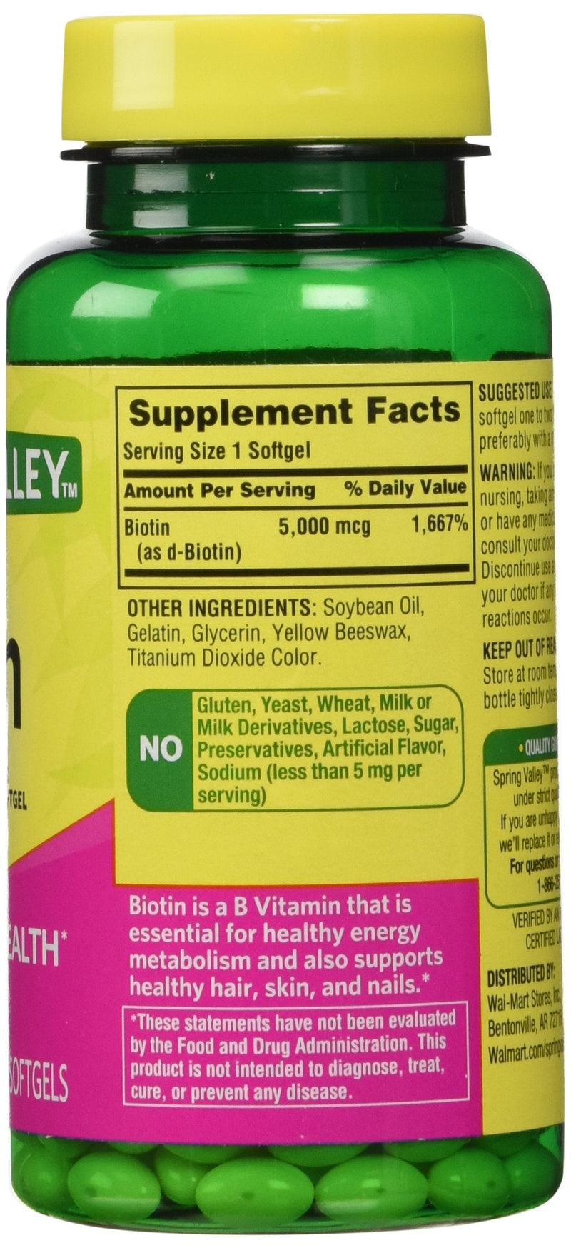 Spring Valley - Biotin 5000 mcg, 240 Softgels