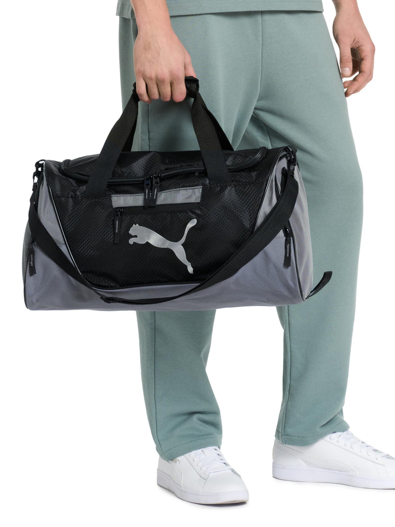 PUMA Contender Duffel Bag with Removable Strap & Shoe Pocket One Size Gray