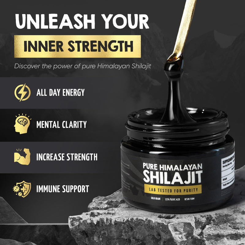 [Australia] - Pure Himalayan Shilajit Resin - Over 85% Fulvic Acid & Large Jar w/ 125 servings - Probably The Purest Shilajit on The Market - US Lab tested for Authentic & Natural Himalayan Organic 