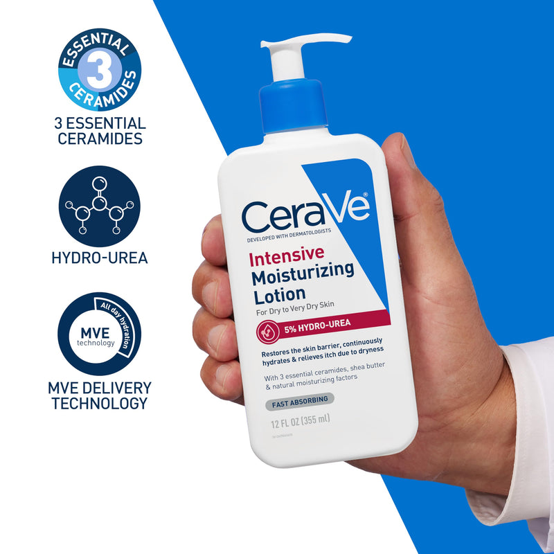 CeraVe Intensive Moisturizing Lotion, Shea Butter Body Lotion, 16oz | Skin Care, Relieves Signs Of Dry Skin with Hydro-Urea & Shea Butter In A Non-Greasy Formula For Rough, Tight and Itchy Skin 16 Fl Oz (Pack of 1)