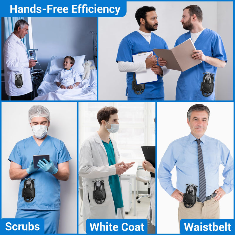 [Australia] - Magnetic Stethoscope Holster for 3M Littmann Stethoscope, MDF, & More. Stethoscope Holder Hip Clip Great for RN, MD, EMT, & Medical Student. (Black) Black 