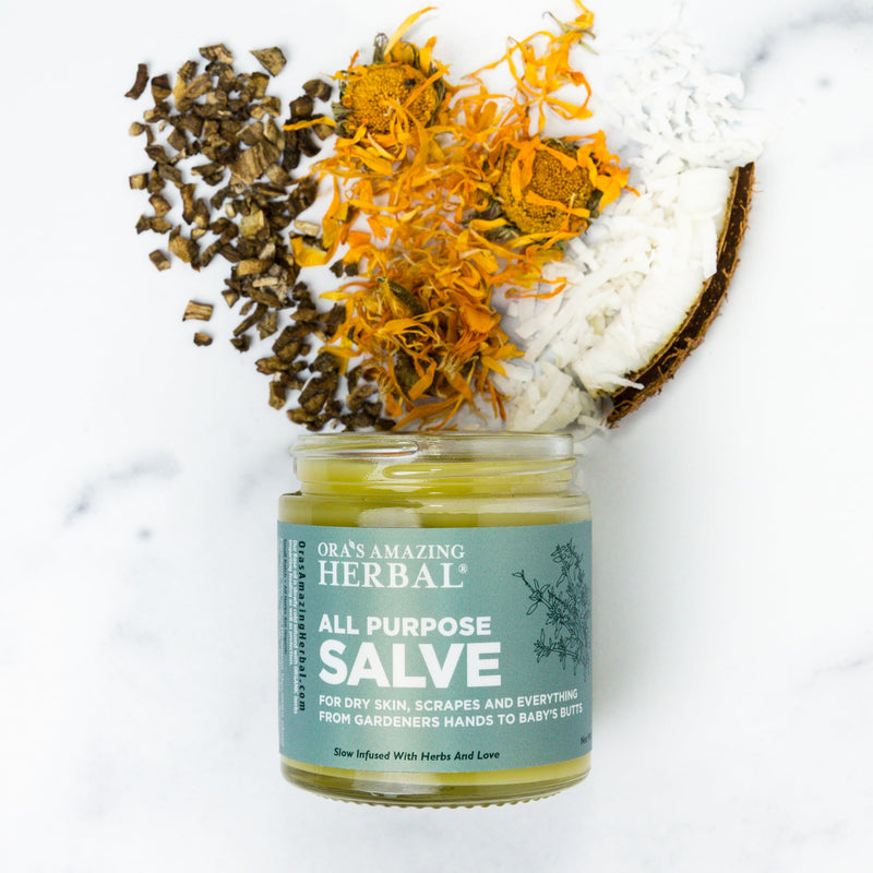 [Australia] - Ora's Amazing Herbal All Purpose Salve, Herbal Healing Skin Balm with Tea Tree, Natural Cream for Dry Cracked Hands, Comfrey Calendula Plantain Thyme Beeswax, Soothing Itch Relief, 4 oz All purpose Salve 4 oz 