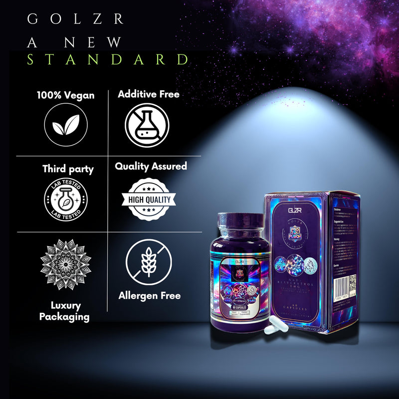Tri-Fusion | NAD+ Trans-resveratrol and TMG Supplement | 2000mg | 60 Vegan Capsules | Anti Aging Formula for Cellular Repair, Promote Longevity & Vitality
