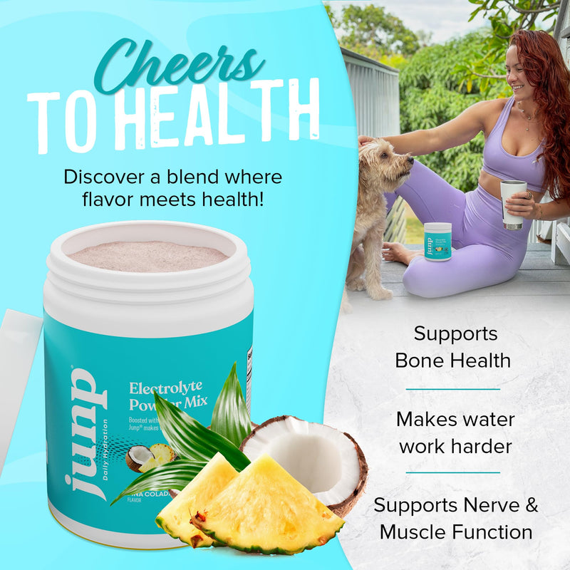 [Australia] - JUNP Electrolytes Powder No Sugar No Carbs – Pina Colada Coconut Pineapple Drink Mix - Potassium & Salt Electrolyte Hydration Powder - Zero Calorie Sugar Free Electrolyte Powder, Keto, 90 Servings 